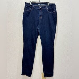 Old Navy Curvy Mid Rise Skinny Dark Denim Jeans Womens 16 Tall
